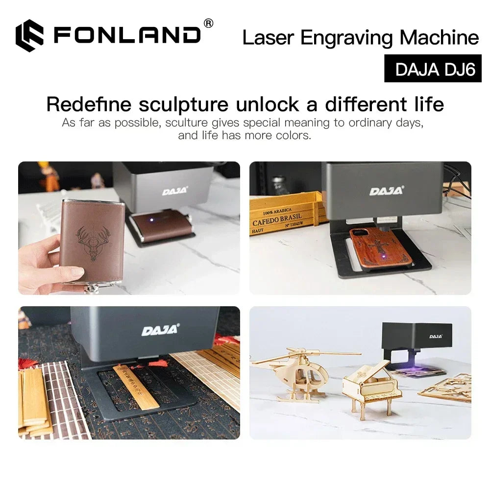 Black daja laser engraver cnc diy dj6 with sleek modern design 3000mw fast mini for woodworking and plastic engraving