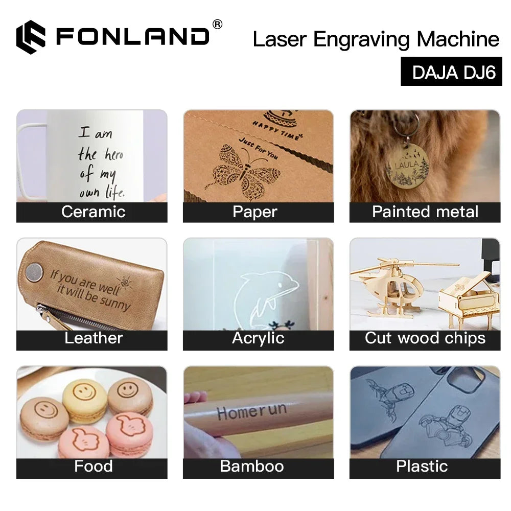 Fonland daja laser engraver cnc diy dj6 3000mw fast mini engraving machine customizing multiple materials