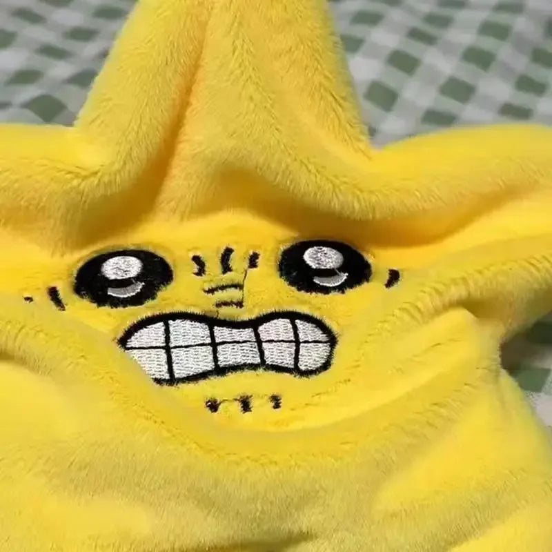 Yellow plush dancing stars plush toy with embroidered face charming cute moving meteor pendant doll backpack accessory