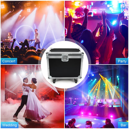 Black flight case with silver metal frame and wheels airline case for transporting moving head light dj disco equipment