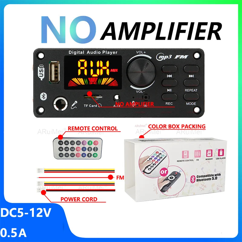 Black digital audio player with yellow led display and multiple buttons for car audio microphone and ape decoder board use
