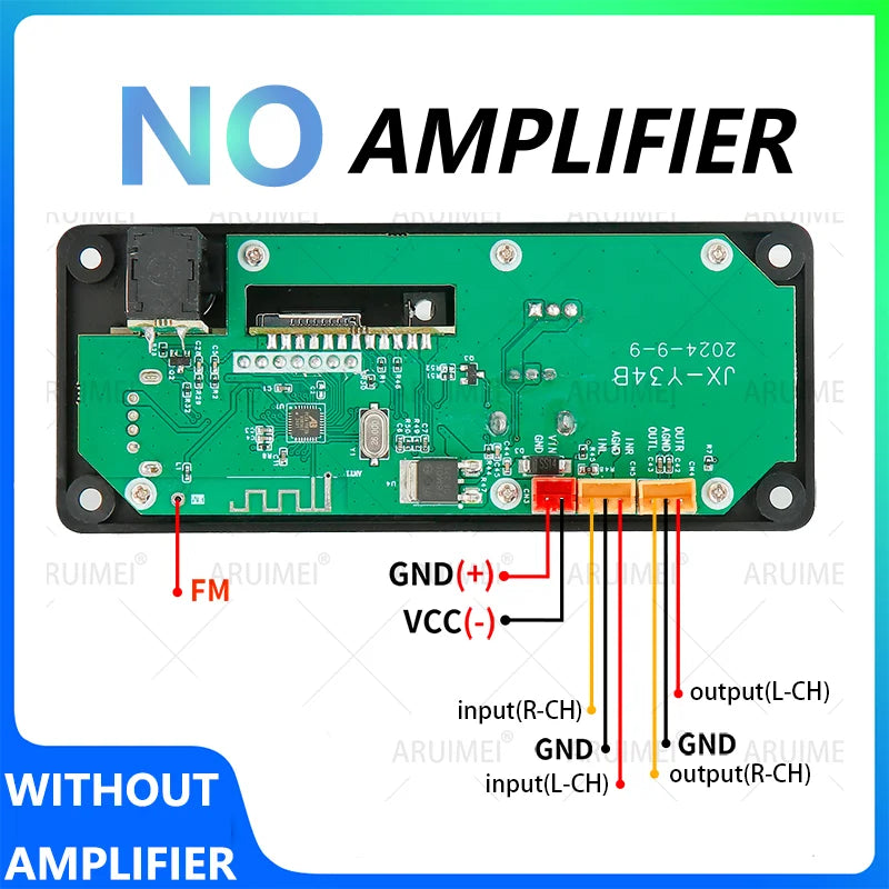 Green rectangular ape decoder board with labeled audio microphone usb connectors for car audio microphone use