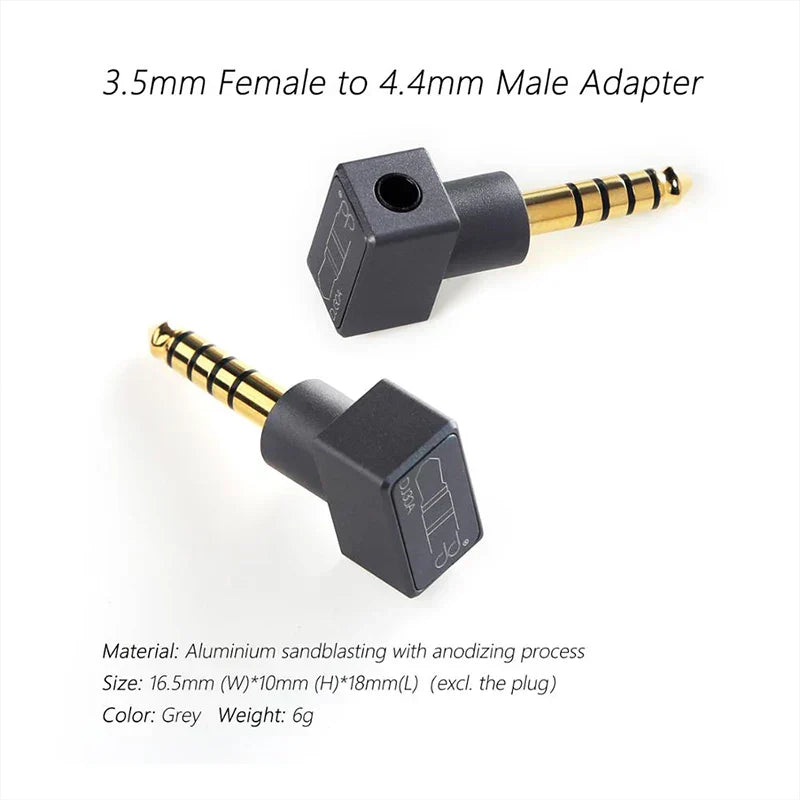 Grey ddhifi dj30a aluminium audio adapter with gold-plated contacts for 3.5mm earphone cable type beat music use