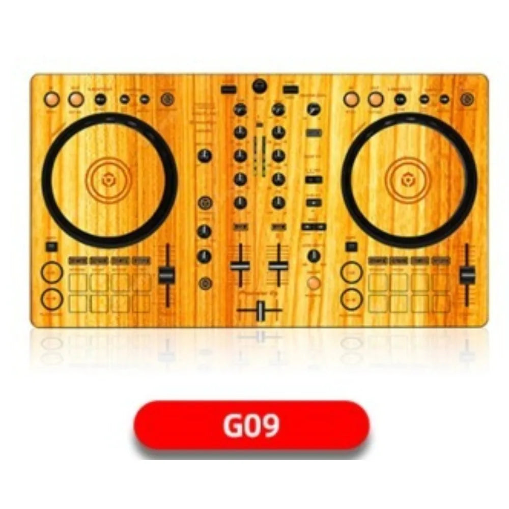 Wood-grain finished ddj400 controller disc with two black jog wheels and film panel protection sticker skin