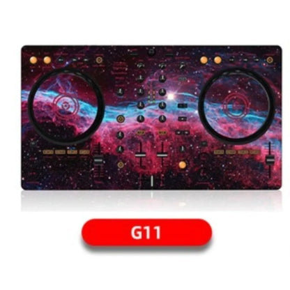 Vibrant cosmic-themed ddj400 controller disc film panel protection sticker skin with pink purple blue nebula patterns