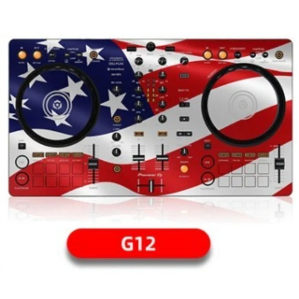 Pioneer DDJ-FLX4 DDJ400 controller disc with American flag film panel protection sticker skin design