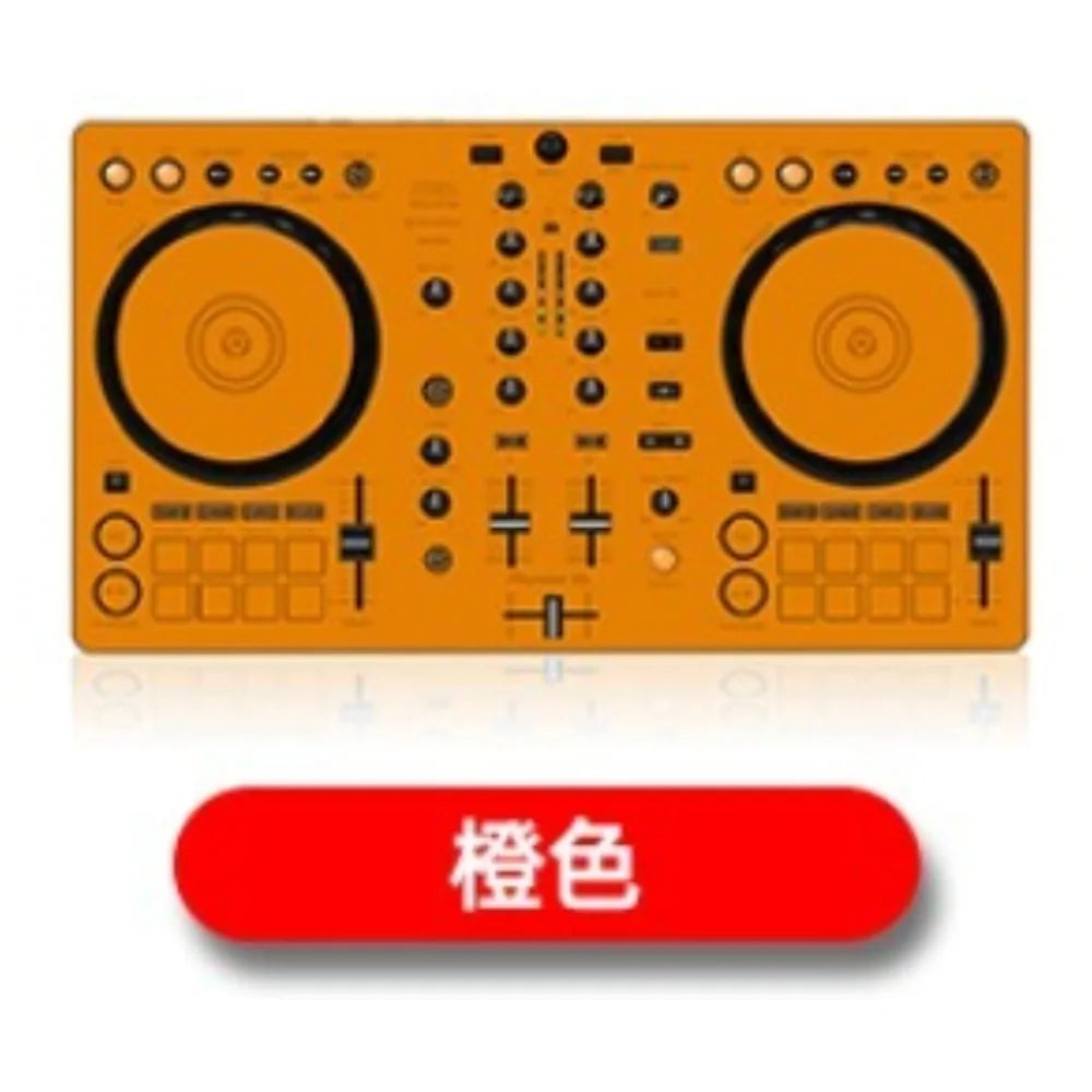 Orange ddj400 controller disc with black jog wheels featuring film panel protection sticker skin for durability