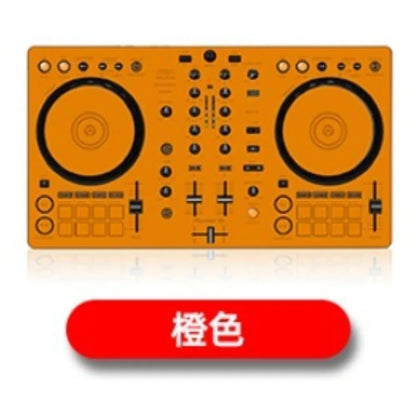 Orange ddj400 controller disc with black jog wheels featuring film panel protection sticker skin for durability