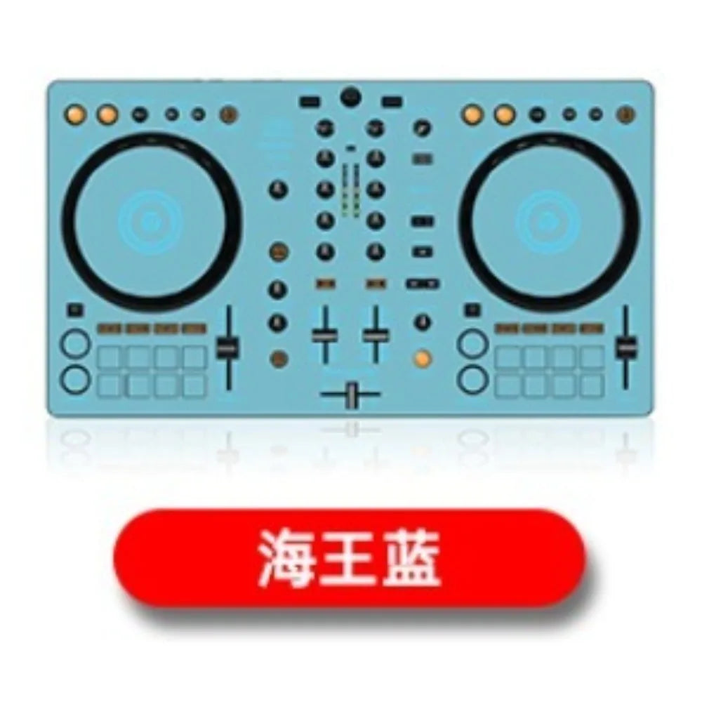 Light blue ddj400 controller disc with black knobs and sliders featuring film panel protection sticker skin