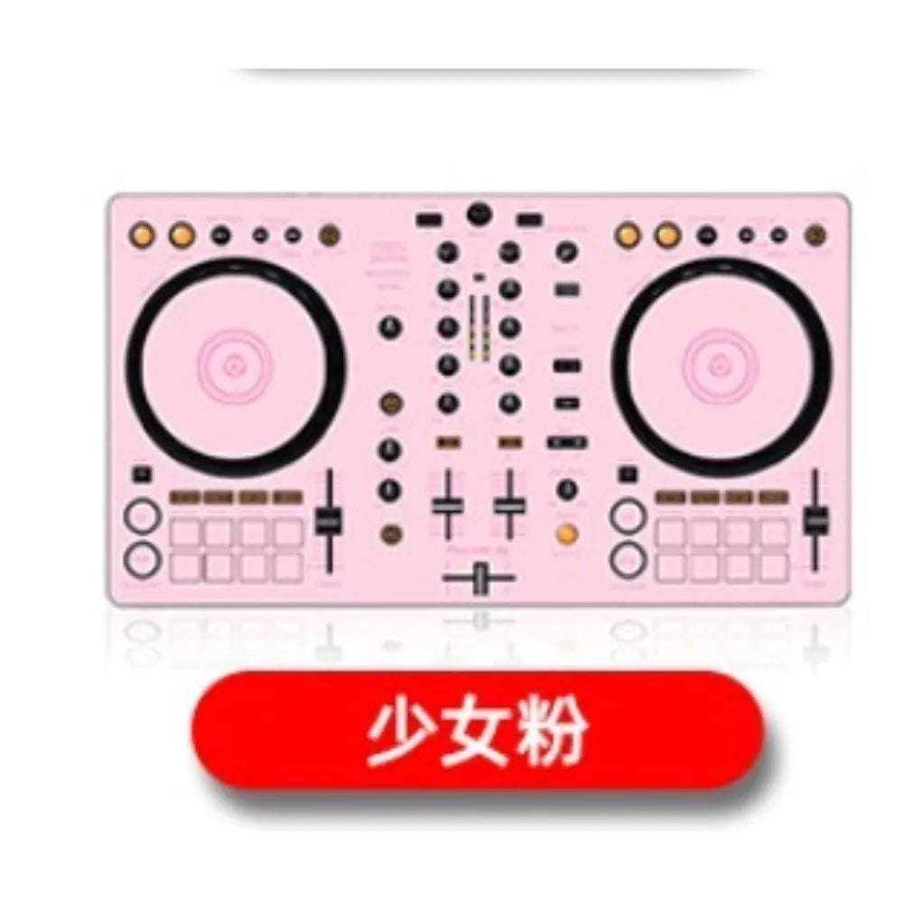 Pink ddj400 controller disc with black jog wheels featuring film panel protection sticker skin for durability