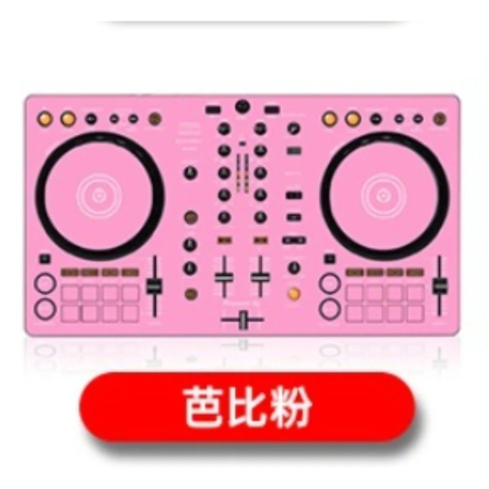Pink ddj400 controller disc player with black jog wheels featuring film panel protection sticker skin for durability
