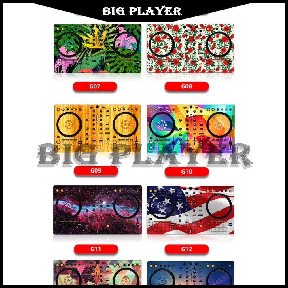 Colorful patterned film panel protection sticker skin for ddj400 controller disc with two jog wheels and control buttons