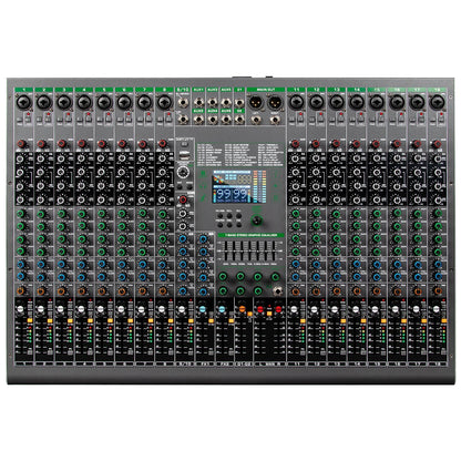 Black and green depusheng digital mixer with 18 channels 99bit dps reverb chip bluetooth usb for studio and dj use