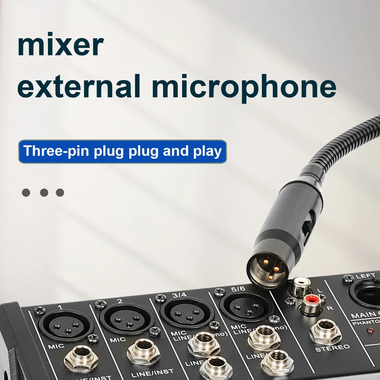 Black depusheng professional dynamic shouting microphone ktv bar gooseneck plugged into mixer input jack