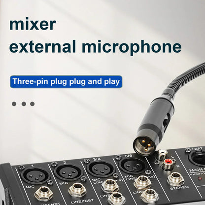 Black depusheng professional dynamic shouting microphone ktv bar gooseneck plugged into mixer input jack