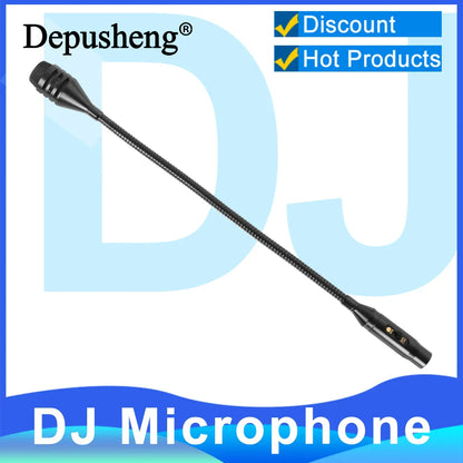 Black flexible gooseneck depusheng professional dynamic shouting microphone ktv bar for mixer and disc use