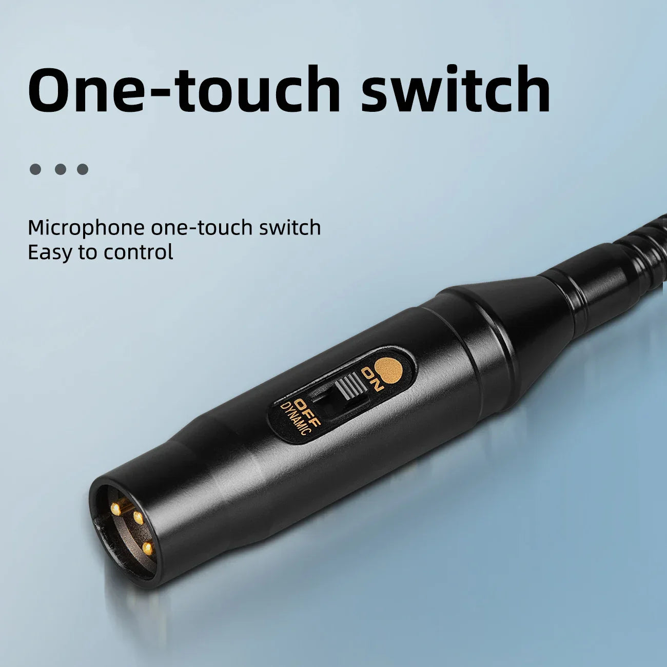 Black depusheng professional dynamic shouting microphone ktv with gold on off toggle for ktv bar gooseneck use