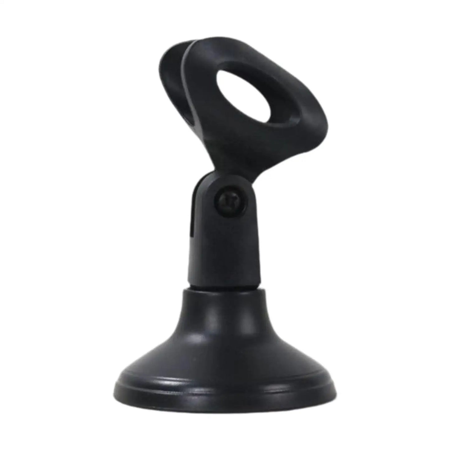Black plastic desktop microphone stand with adjustable clamp and suction base for live streaming and type beat music