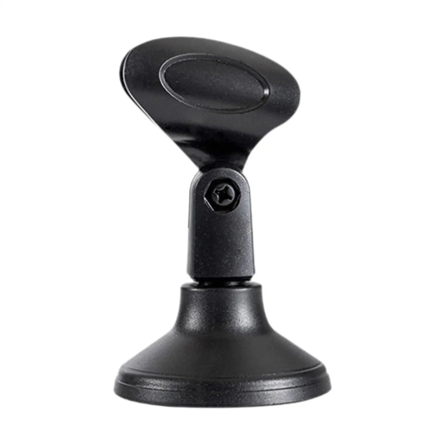 Black plastic desktop microphone stand with suction cup mount swivel joint ergonomic handle for live streaming and type beat music