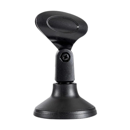 Black plastic desktop microphone stand with suction cup mount swivel joint ergonomic handle for live streaming and type beat music