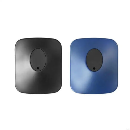 Black and blue square wireless charging pads with rounded edges for professional studio monitors stand use