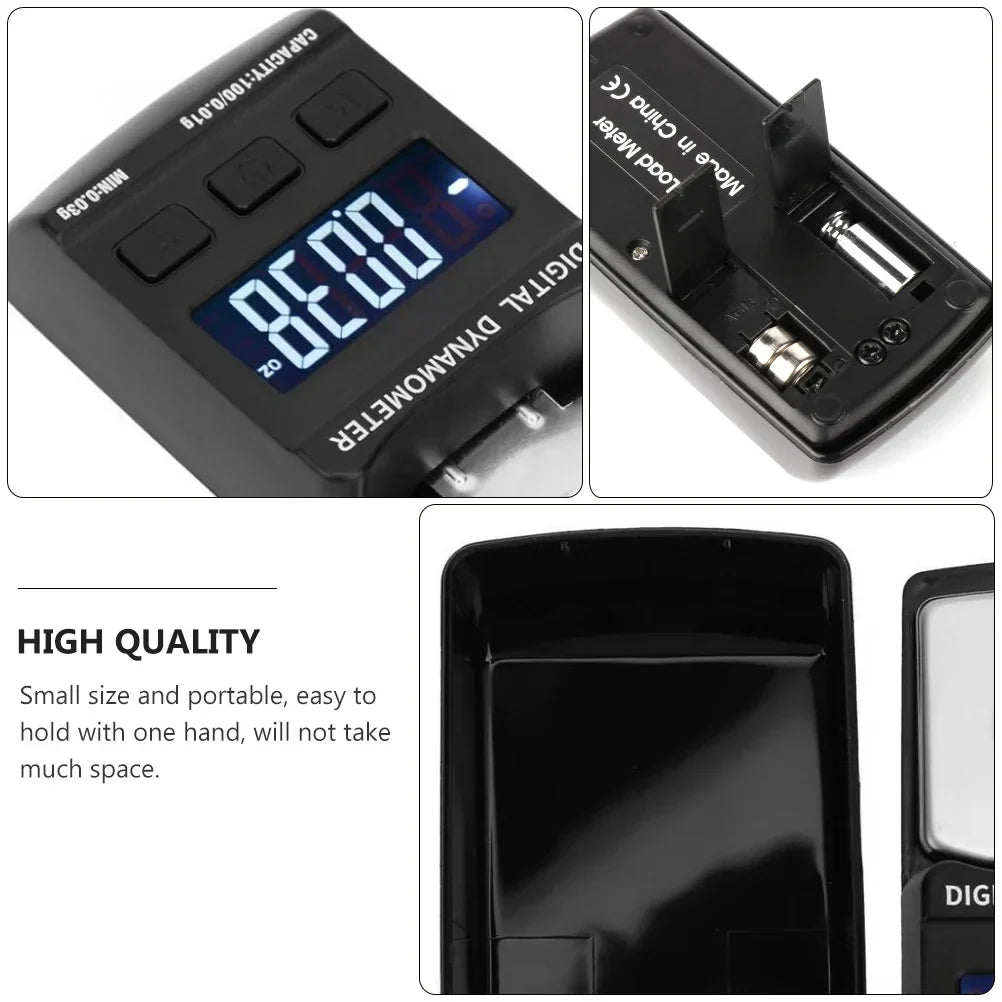Black digital stylus force scale with blue lcd screen backlight portable for turntable needle pressure measurement