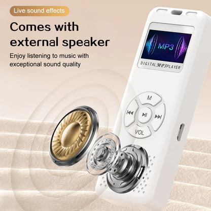 White digital voice recorder mini mp3 player professional dictaphone with screen and control buttons radio 32gb 64gb