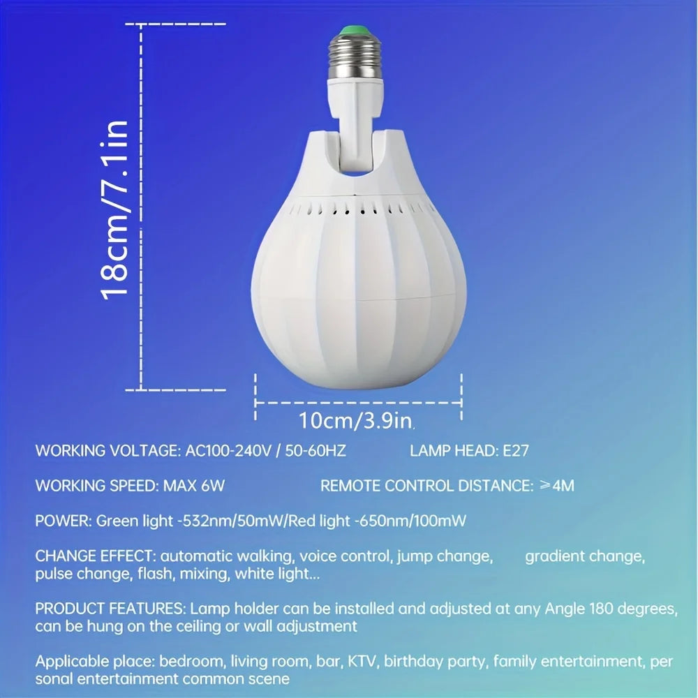 White 18cm e27 led bulb with textured surface sound activated strobe for disco ball party indoor room birthday use