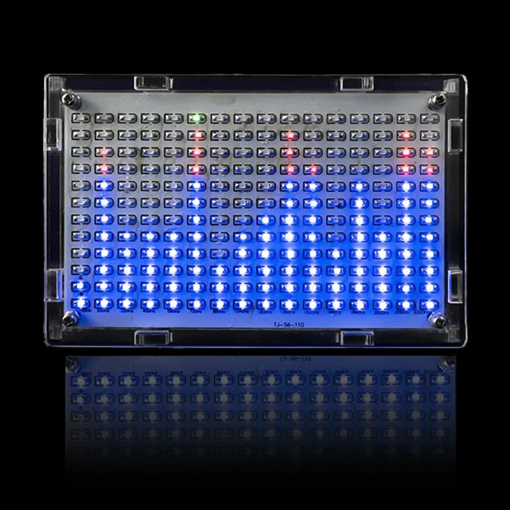 Clear plastic diy led sound panel with blue and red lights for sound display electronic shell diy soldering kit