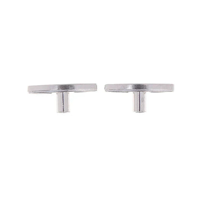 Silver-toned magnetic button backs with flat circular tops for diy music box rotating handle accessories musical tools back side