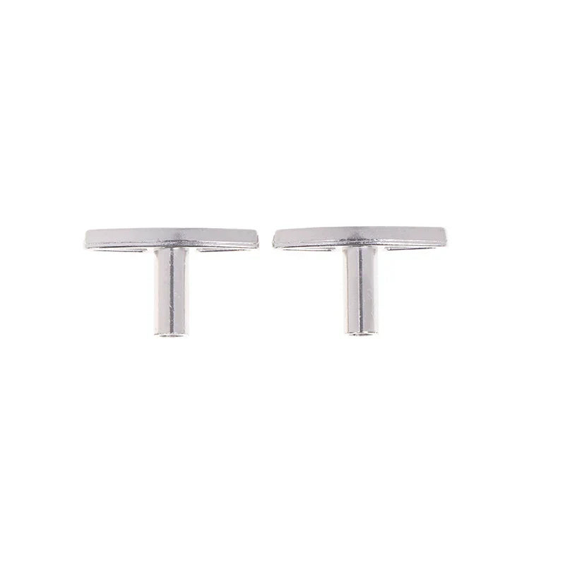 A pair of sleek silver-toned cufflinks with a minimalist design for diy music box rotating handle accessories musical tools