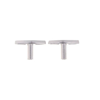 A pair of sleek silver-toned cufflinks with a minimalist design for diy music box rotating handle accessories musical tools