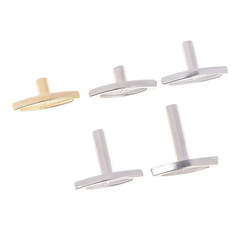 Set of five gold and silver metallic button-like fasteners for diy music box rotating handle accessories musical tools