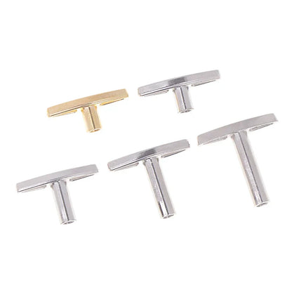 Set of four t-shaped drawer pulls in gold and silver metallic finishes for diy music box rotating handle accessories musical tools