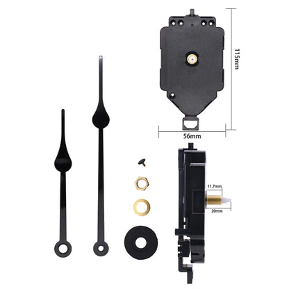 Black clock movement mechanism with gold-toned accents for high quality wall clocks and diy pendulum trigger use
