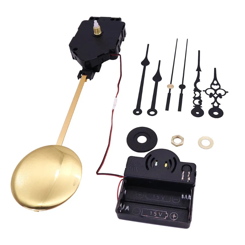 Gold-colored pendulum with polished spherical bob and slender rod for high quality clock movement in wall clocks