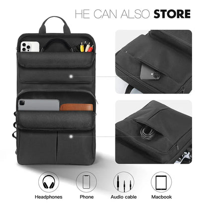 Black nylon dj backpack with multiple compartments for pioneer ddj-400 roland dj-202 with adjustable shoulder strap