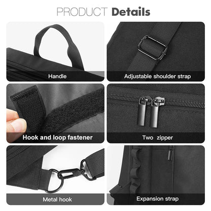 Black fabric dj backpack with adjustable shoulder strap metal hardware and two zippers for pioneer ddj-400 roland dj-202 controller case shockproof