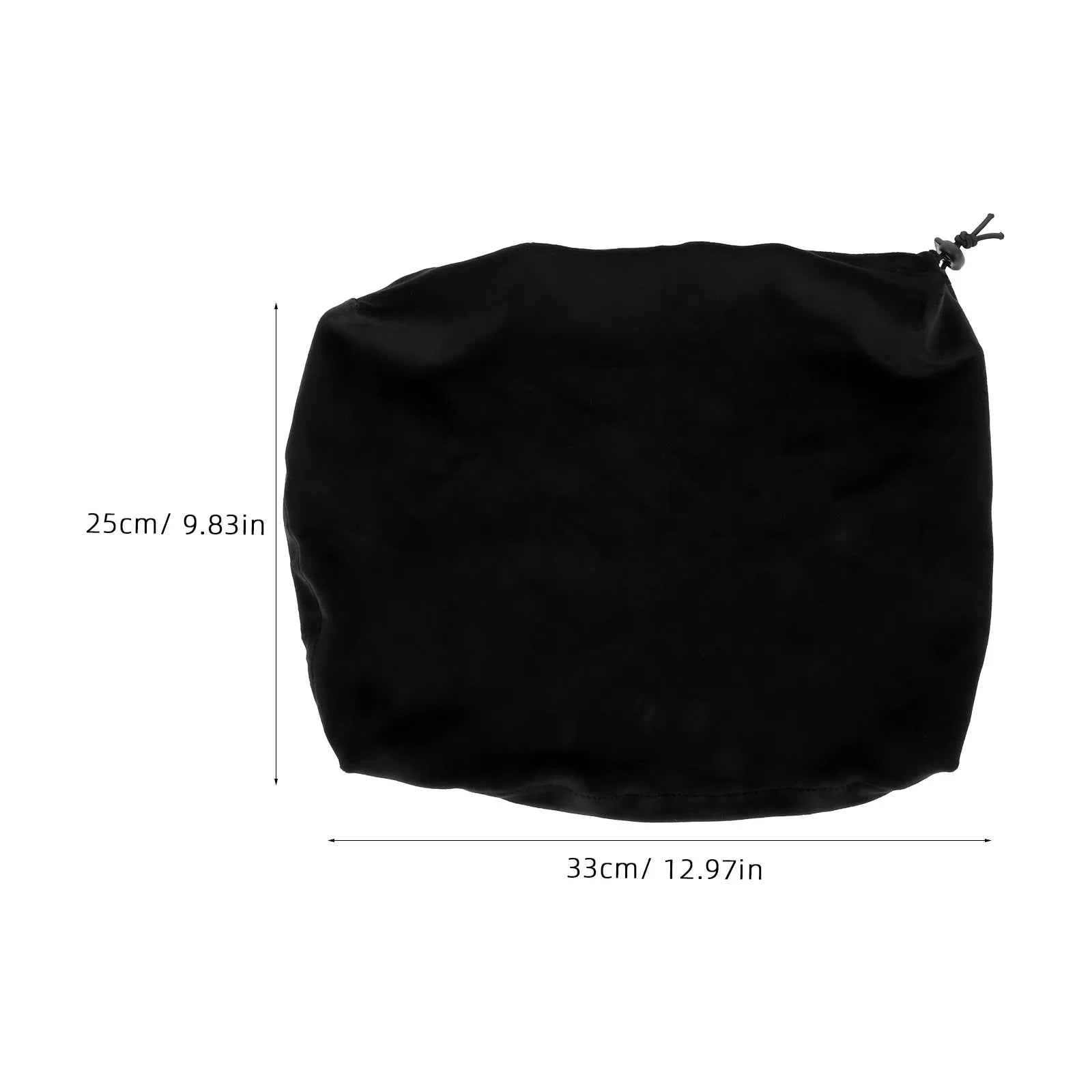 Black fabric dj console dust guard cover with stretchy elastic drawstring closure for sound mixer dustproof protection