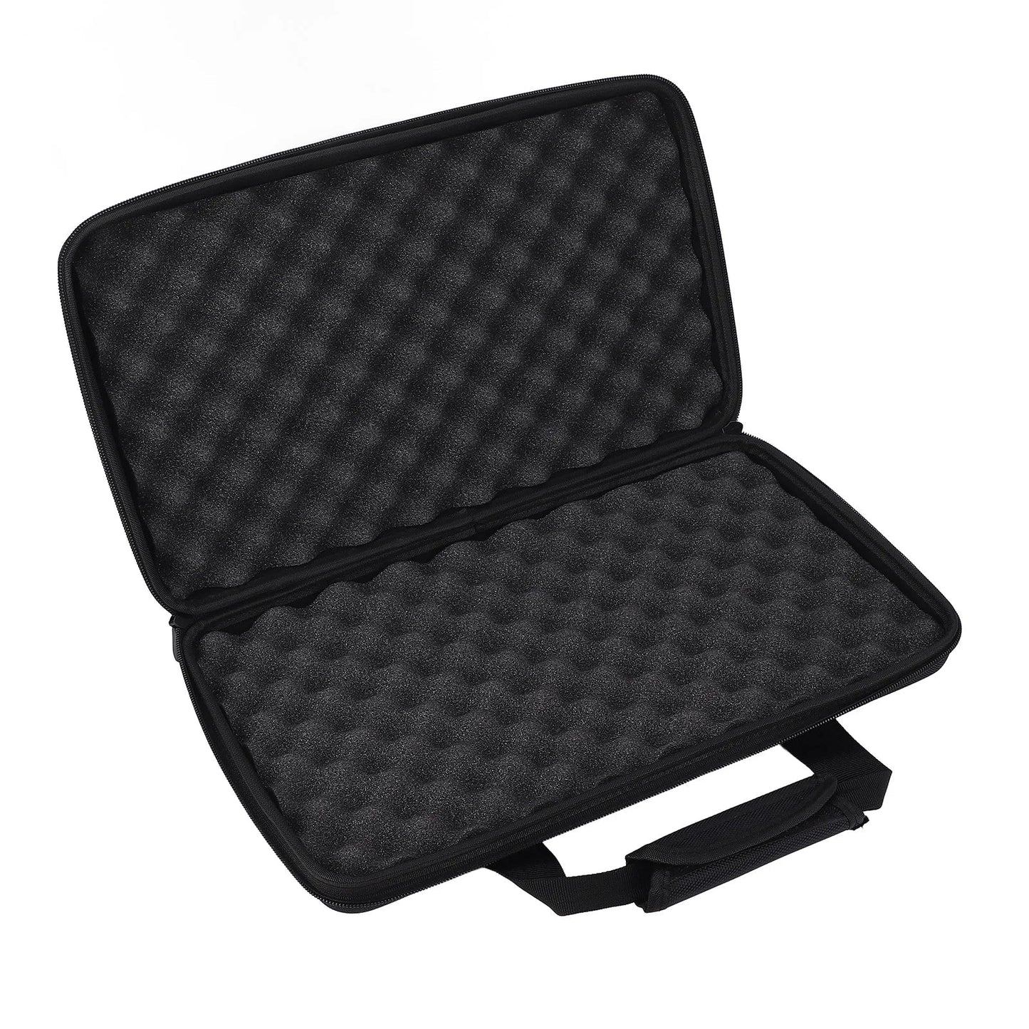 Black controller case eva with textured foam cushioning sponge safety interior and fabric handle for ddj-flx4 storage