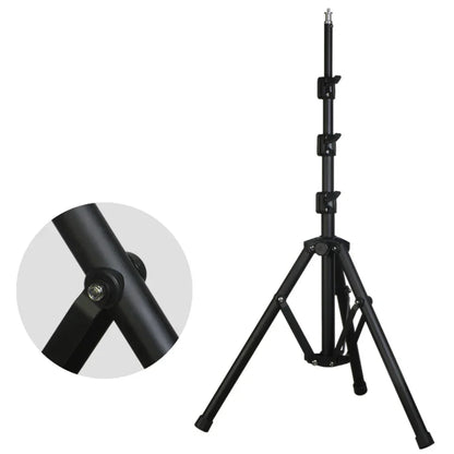 Black metal floor projector stand with adjustable telescopic rod standing and extendable legs, projector stand 55cm