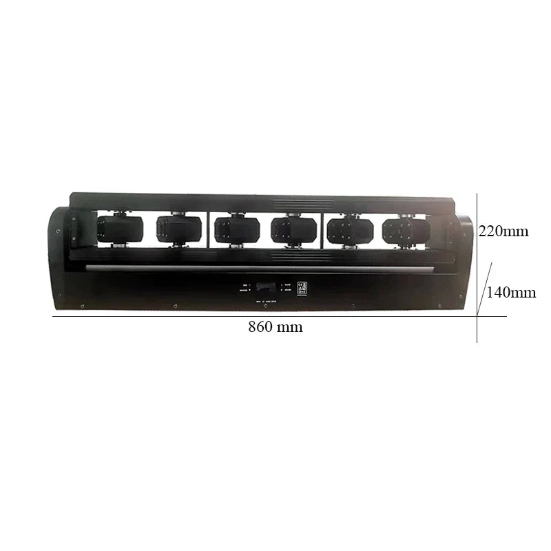 Black 860mm led moving head light bar with five spotlights featuring dmx control moving eyes beam lasers for stage use
