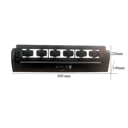 Black 860mm led moving head light bar with five spotlights featuring dmx control moving eyes beam lasers for stage use