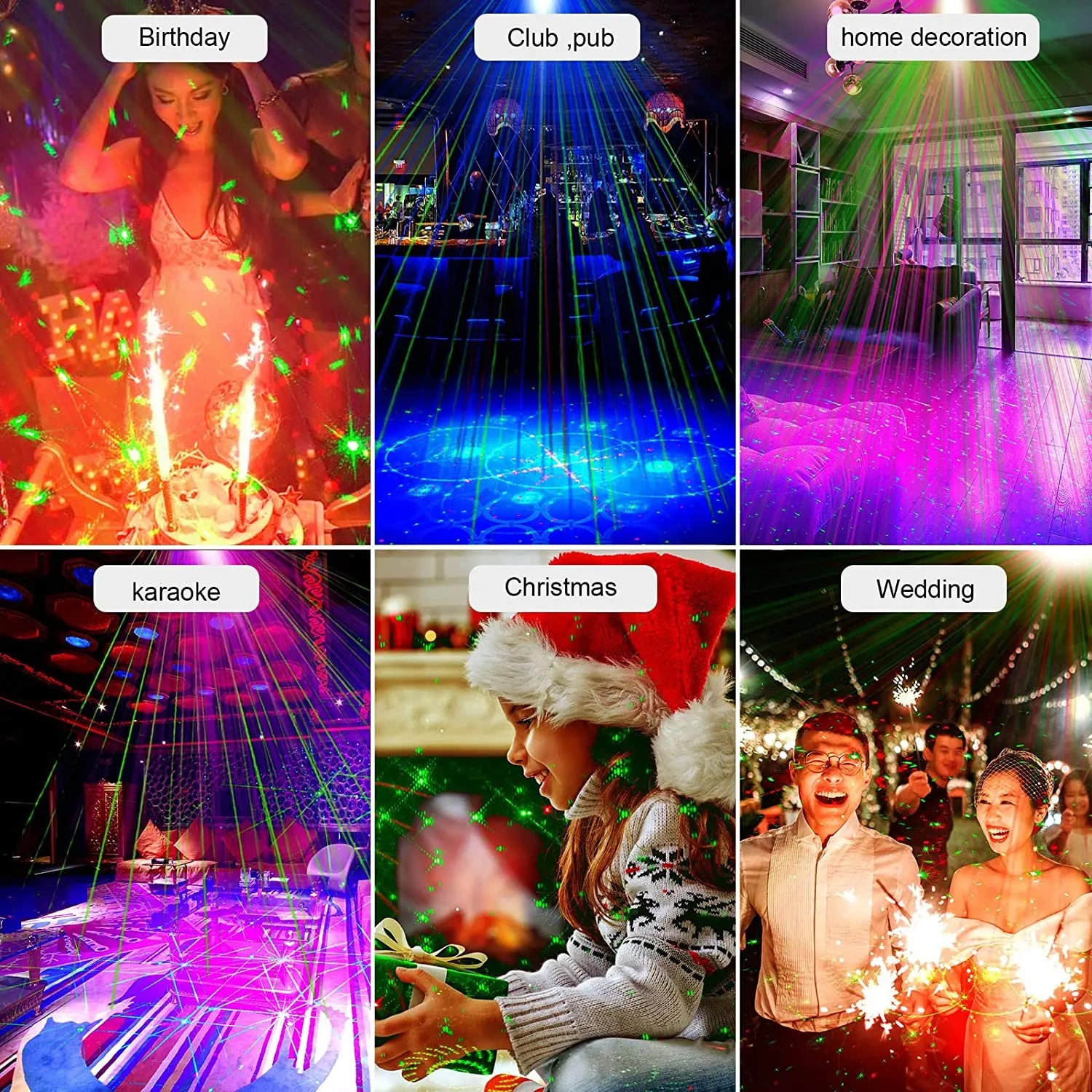 Multicolored dj lighting stage party lights with led backlight flashing patterns and disco ball lights for indoor events