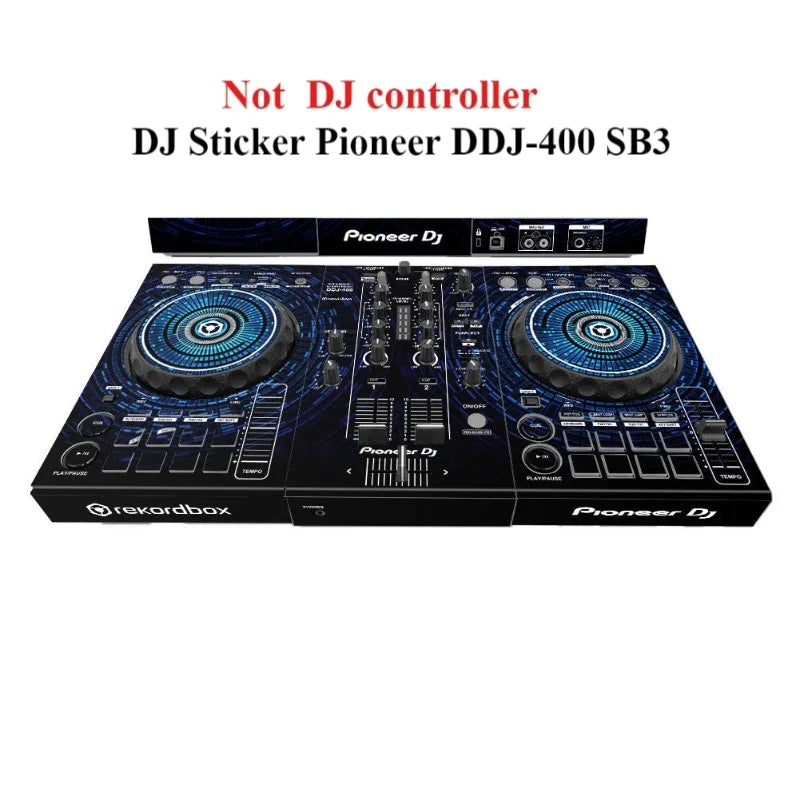 Blue and black futuristic glowing pioneer ddj-400 sb3 sticker machine protective film for sb3 dj player type beat music