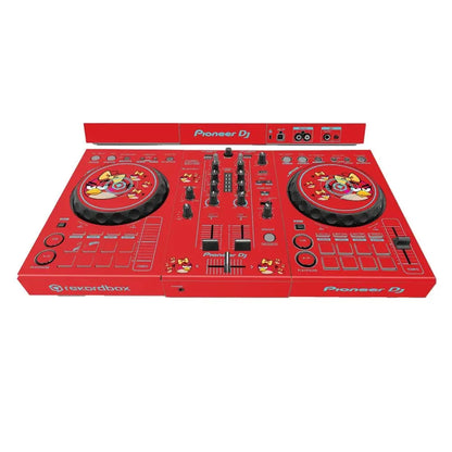 Red pioneer ddj-400 sb3 dj player controller with angry birds-themed decals and machine protective film for type beat music