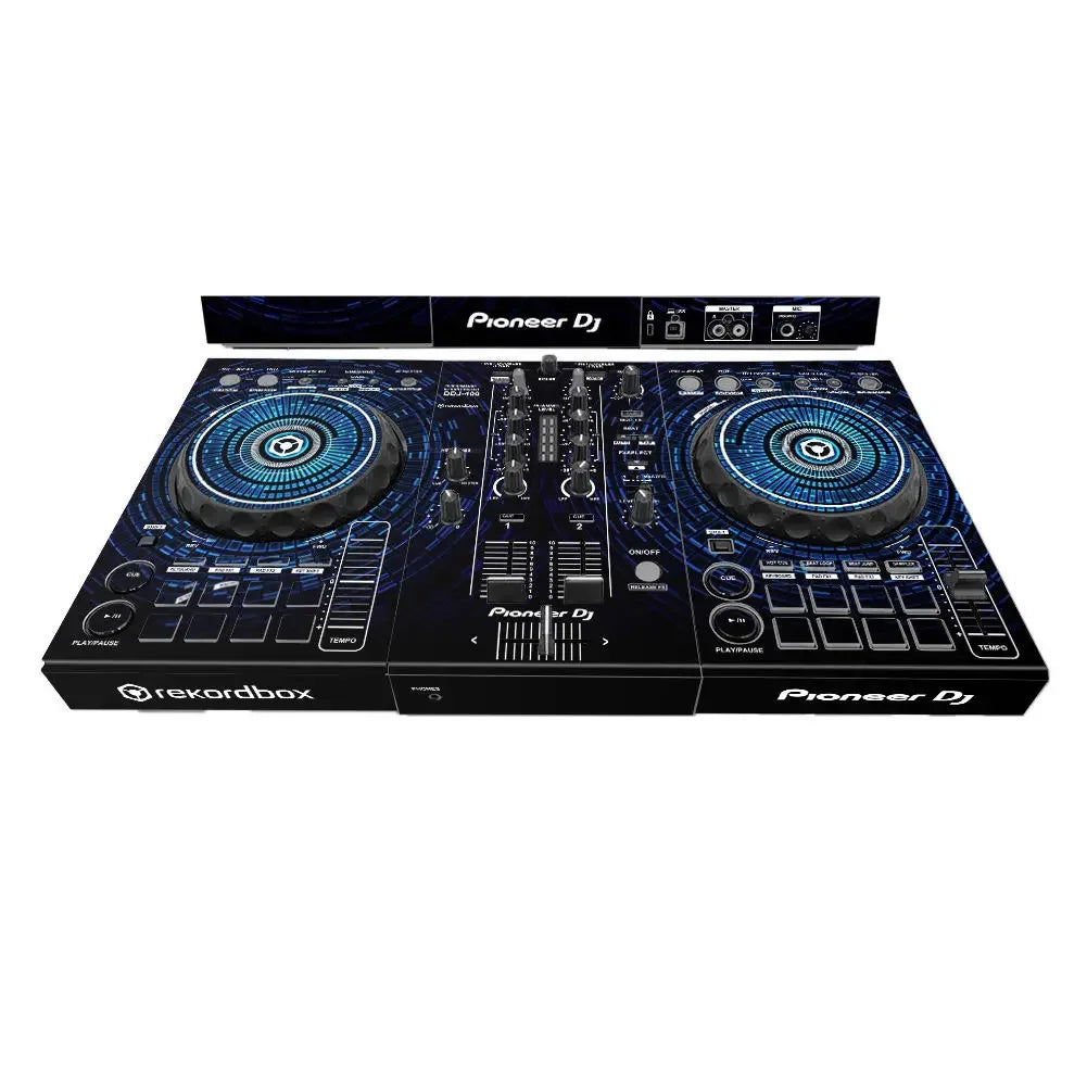Black pioneer ddj-400 sb3 dj player controller with blue glowing designs featuring machine protective film for type beat music