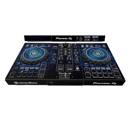 Black pioneer ddj-400 sb3 dj player controller with blue glowing designs featuring machine protective film for type beat music