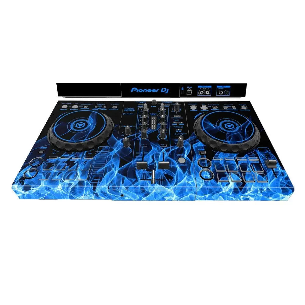 Dj machine protective film with vibrant blue flame design for Pioneer ddj-400 sb3 dj player type beat music use
