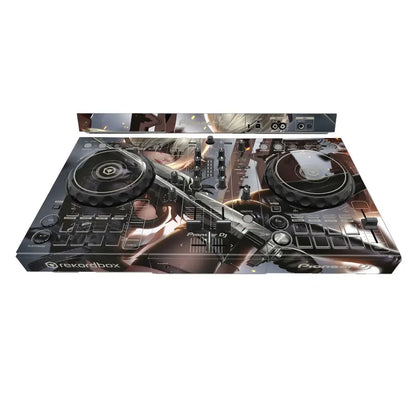 Pioneer ddj-400 sb3 dj player controller with anime-themed vinyl machine protective film in dark tones type beat music design